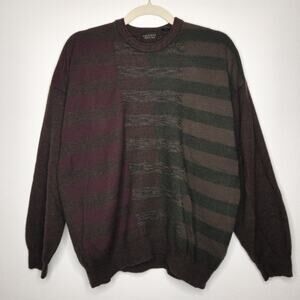 Vintage Cellinni Made Italy 42% Wool Sweater Art Abstract Earth Nature Euro Skat